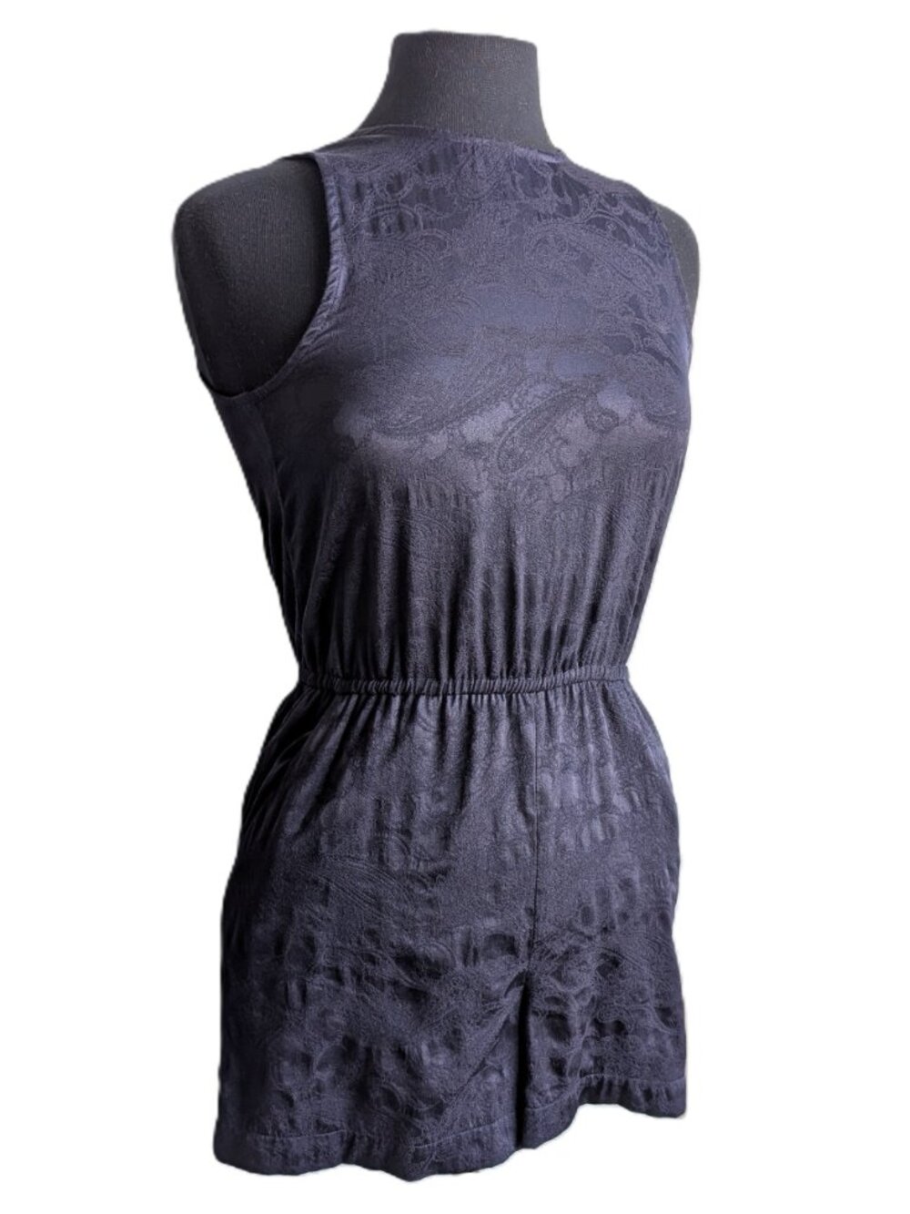 ARITZIA Wilfred Rive Paisley Jacquard Open-Back Romper | Size XS
